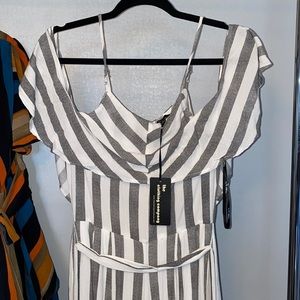 Grey and white jumpsuit